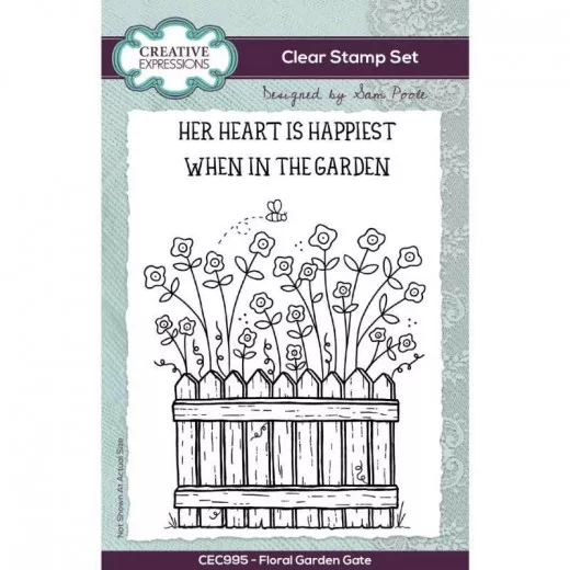 Clear Stamps - Sam Poole Floral Garden Gate