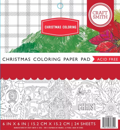 Christmas Coloring 6x6 Paper Pad