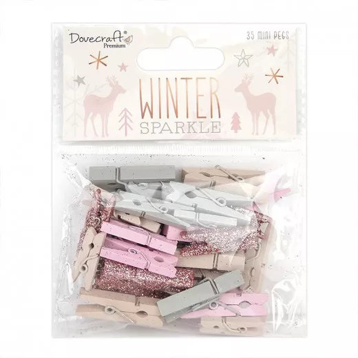 Dovecraft Winter Sparkle Mini Pegs