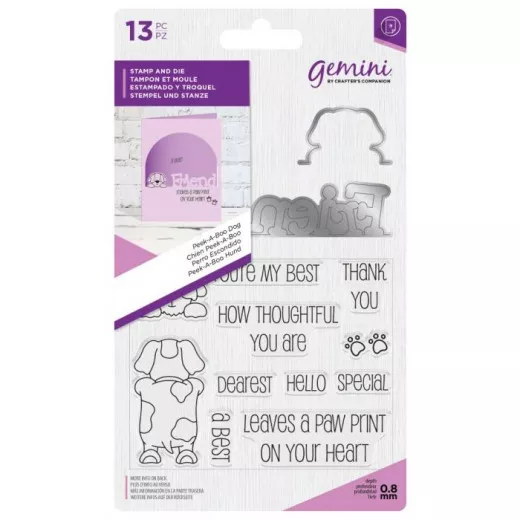 Gemini Clear Stamps and Die - Peek-A-Boo Dog