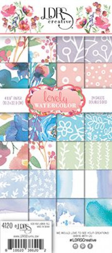 LDRS Creative Lovely Watercolor 4x9 Paper Pack