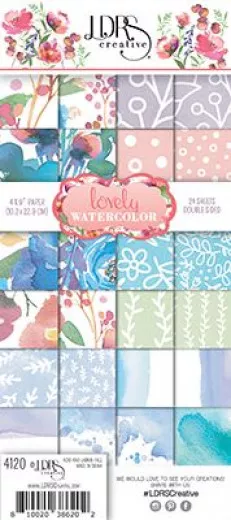 LDRS Creative Lovely Watercolor 4x9 Paper Pack