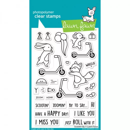 Lawn Fawn Clear Stamps - Scootin By