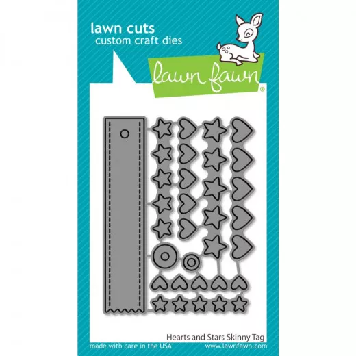 Lawn Cuts Custom Craft Dies - Hearts and Stars Skinny Tag