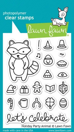 Lawn Fawn Clear Stamps - Holiday Party Animal