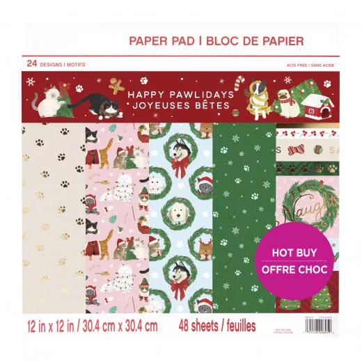 Happy Pawlidays 12x12 Paper Pad