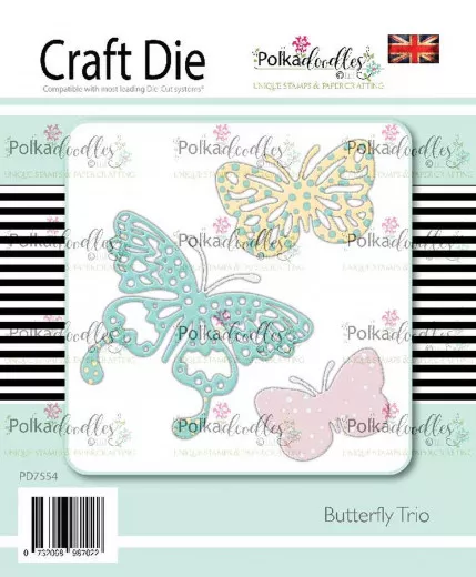 Polkadoodles Die - Butterfly Trios