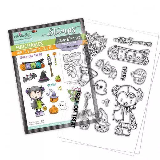 Polkadoodles Clear Stamps - Scary Boo