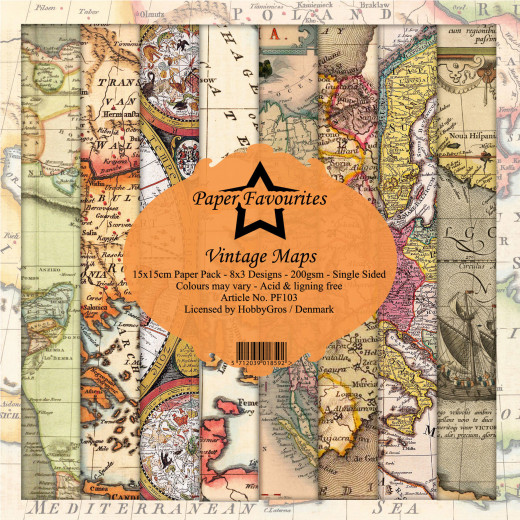 Paper Favourites Vintage Maps 6x6 Paper Pack