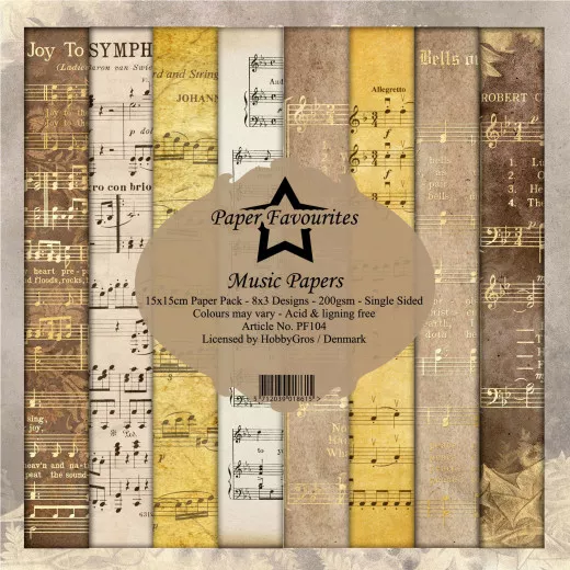 Paper Favourites Music Papers 6x6 Paper Pack