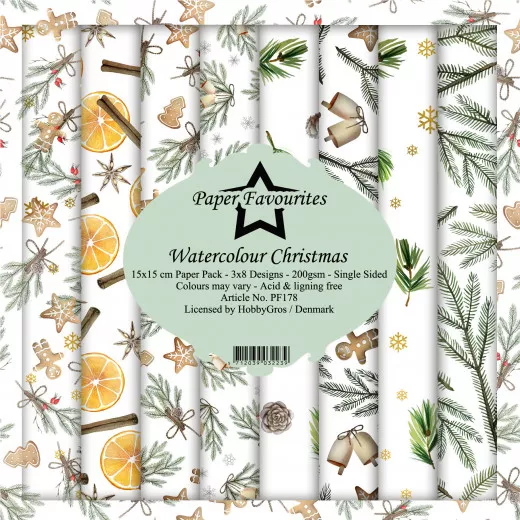 Paper Favourites Watercolour Christmas 6x6 Paper Pack