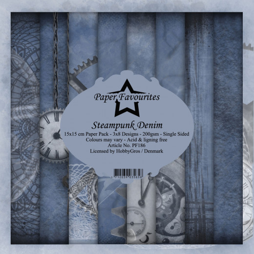 Paper Favourites Steampunk Denim 6x6 Paper Pack