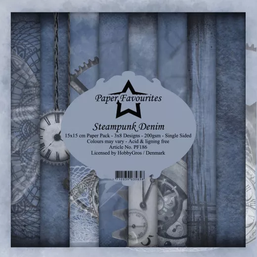 Paper Favourites Steampunk Denim 6x6 Paper Pack