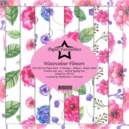 Paper Favourites Watercolour Flowers 12x12 Paper Pack