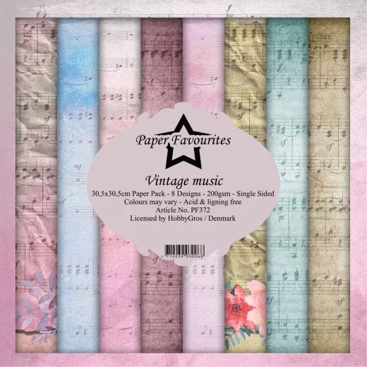 Paper Favourites Vintage Music 12x12 Paper Pack