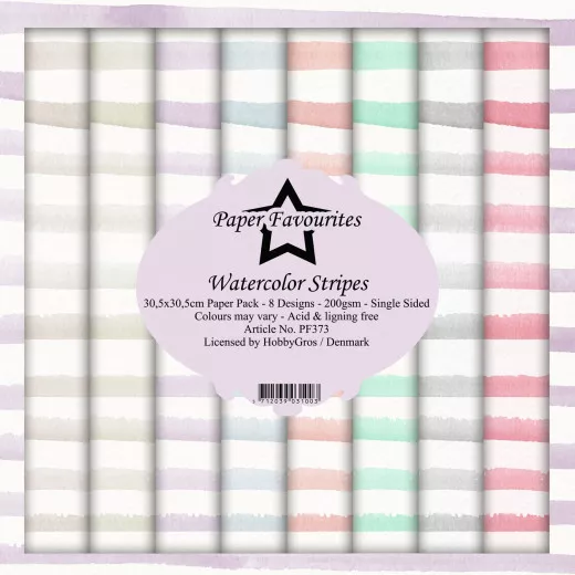 Paper Favourites Watercolor Stripes 12x12 Paper Pack