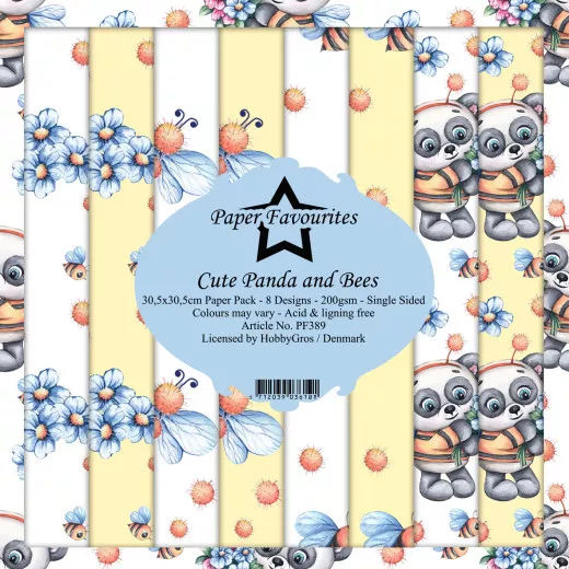 Paper Favourites Cute Panda and Bees 12x12 Paper Pack