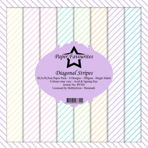 Paper Favourites Diagonal Stripes 12x12 Paper Pack