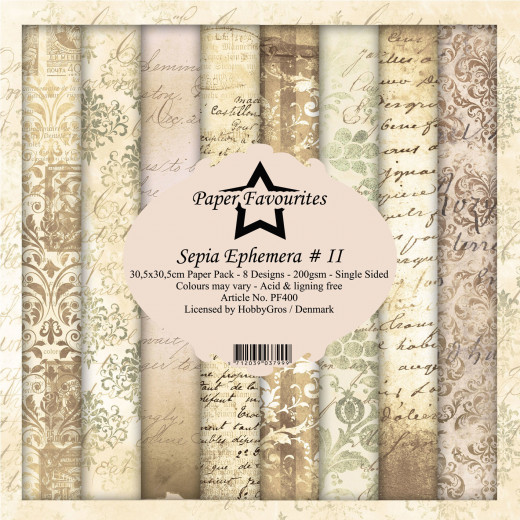 Paper Favourites Sepia Ephemera No. II 12x12 Paper Pack