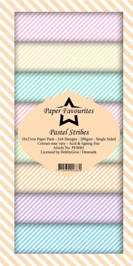 Paper Favourites Pastel Stribes Slim Paper Pack