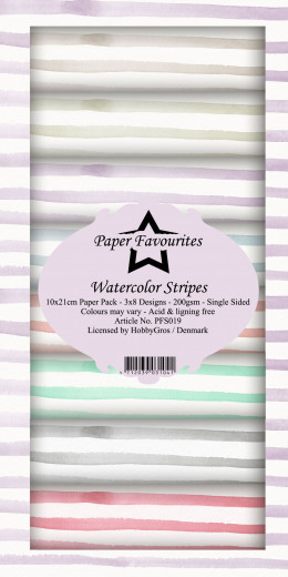 Paper Favourites Watercolor Stripes Slim Paper Pack