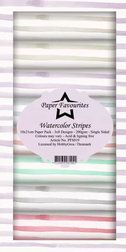 Paper Favourites Watercolor Stripes Slim Paper Pack