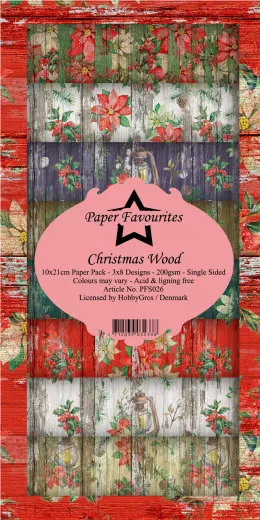 Paper Favourites Christmas Wood Slim Paper Pack