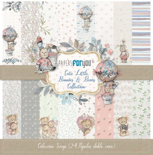 Cute Little Bunnies and Bears Mini Scrap Paper Pack