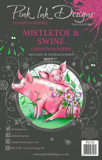 Pink Ink Designs Clear Stamps - Mistletoe and Swine