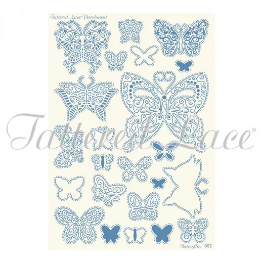 Parchment Lace Parchment Grid 2 Butterflies