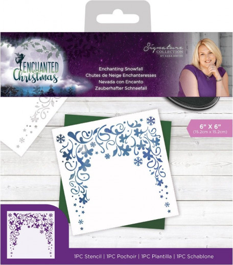 Enchanted Christmas 6x6 Stencil - Enchanting Snowfall