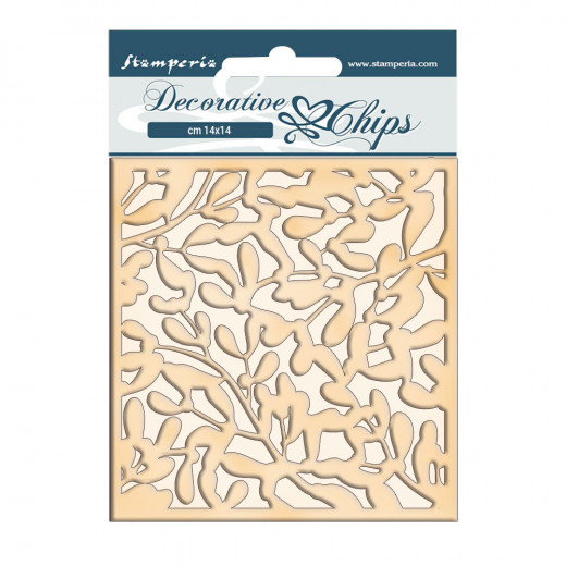 Stamperia Decorative Chips - Winter Tales Leaves Texture