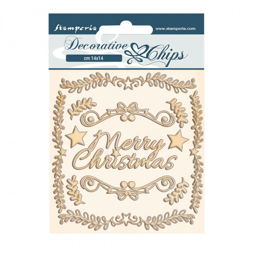 Stamperia Decorative Chips - Pink Christmas Frames