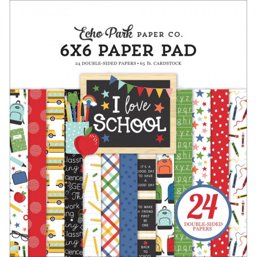 I Love School 6x6 Paper Pad