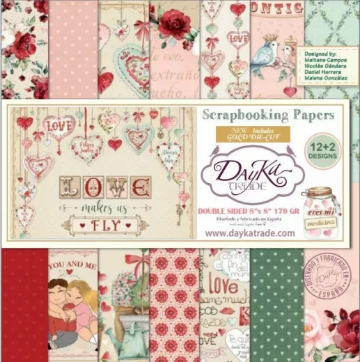 DayKa Trade Love Makes Us Fly 8x8 Paper Pack