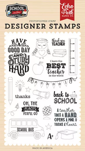 Clear Stamps - Study Hard, School Rules