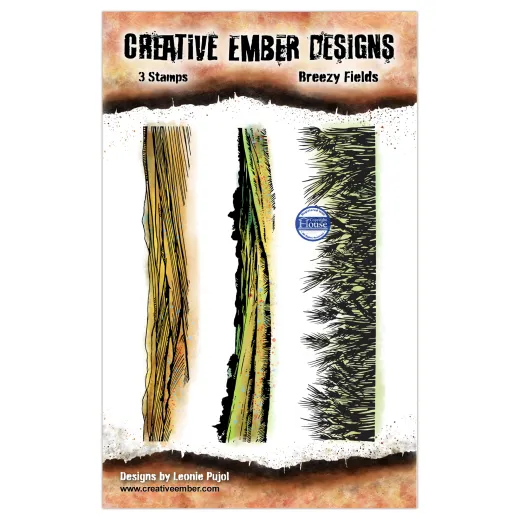 Clear Stamps Set The Travelers Breezy Fields von Creative Ember Designs mit 3 Stempeln, Designs von Leonie Pujol
