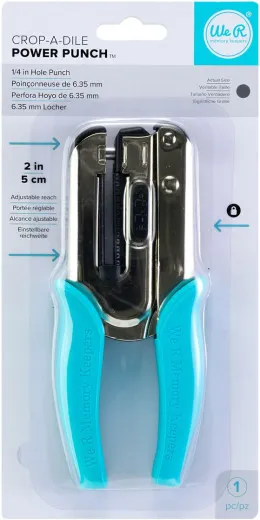 Crop-A-Dile Power Punch 1/4 Zoll Lochzange mit türkisen Silikon-Griffen von We R Makers