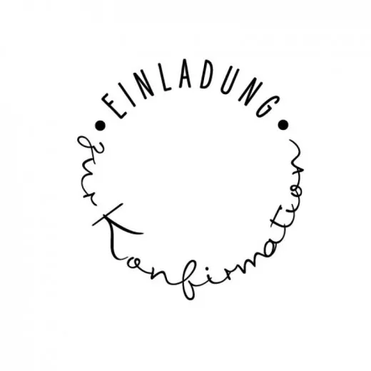 Holzstempel - Einladung zur Konfirmation rund
