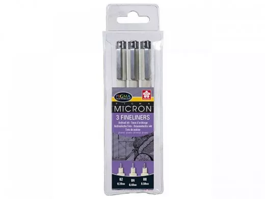 Pigma Micron Fineliner Set - Schwarz (3x)