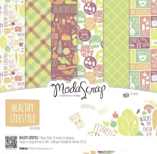 ModaScrap 12x12 Paper Pack - Healthy Lifestyle