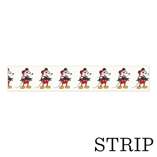 Echo Park Washi Tape Holiday Mouse March mit Vintage-Maus in roter Mütze und gelbem Schuh auf cremefarbener Rolle, 1,6 cm breit