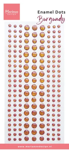 Bogen mit rundem Enamel-Dots-Sticker-Sortiment in Burgund-Goldtönen, verschiedene Größen
