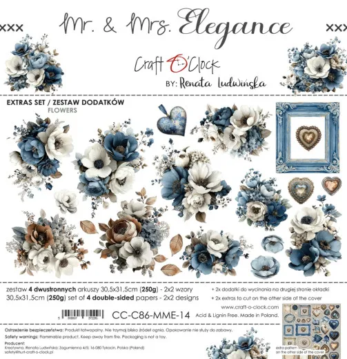 Verpackung des "Mr. & Mrs. Elegance" Extras Set Flowers mit floralen Stanzteilen