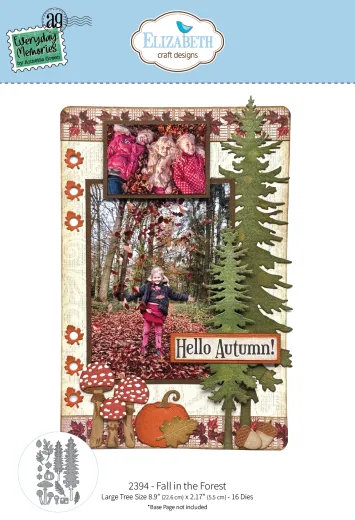 Elizabeth Craft Designs Stanzschablone Fall in the Forest mit herbstlichem Scrapbook Layout
