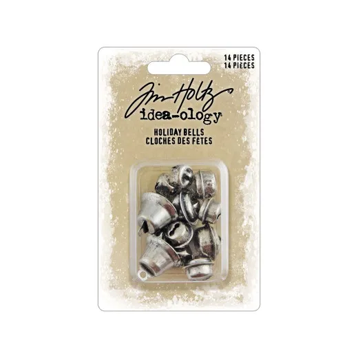 Tim Holtz Idea-Ology Holiday Bells Verpackung mit 14 Metallglocken in Vintage-Silber