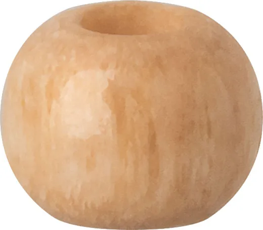 Einzelne runde Holzperle in heller Naturholzfarbe mit Durchgangsloch zum Auffädeln