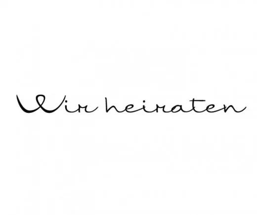 Stempelabdruck Wir heiraten in eleganter Schreibschrift