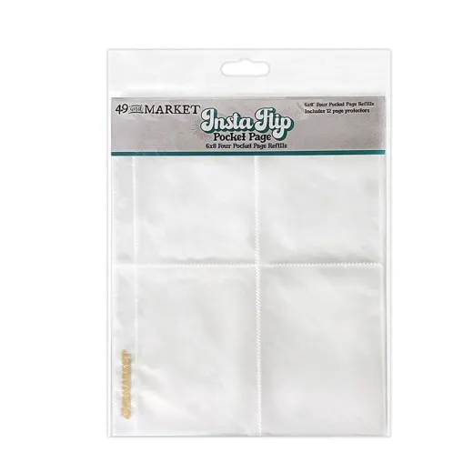 Packung InstaFlip Pocket Page Refills mit transparenten Hüllen mit vier gleich großen Fächern