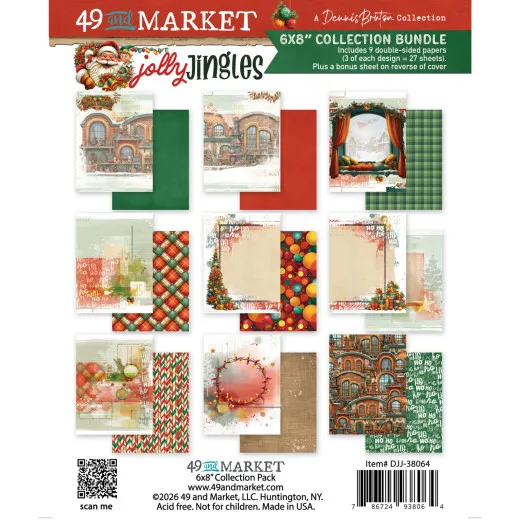 Cover des 6x8 Collection Pack Jolly Jingles mit Übersicht der neun Designs